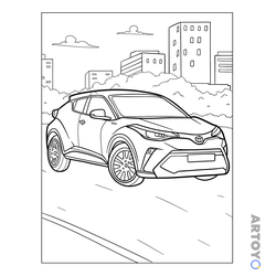 Раскраска «Тойота C-HR» из категории Машины Тойота