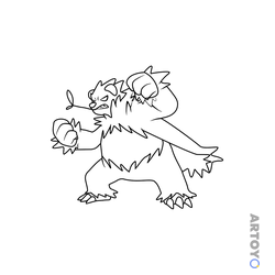 Покемон Пангоро #0675 — раскраска для распечатки