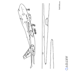 Самолёты: раскраска Боинг 747 взлетает