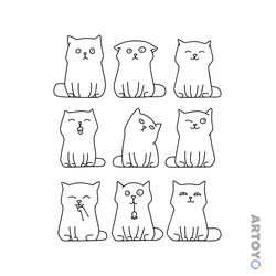 Милые котятки — раскраска для распечатки