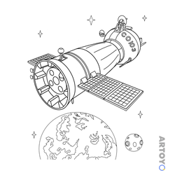 Ракеты: раскраска Космический корабль «Союз»
