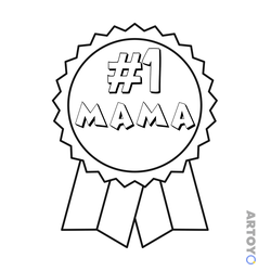Медаль маме №1 — раскраска для распечатки