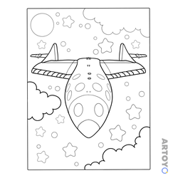 Ракета Virgin Galactic — раскраска для распечатки