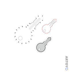 Раскраска Ключ по точкам — А4