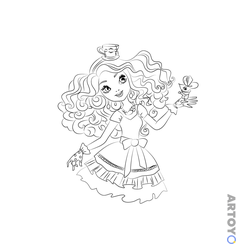 Ever After High: раскраска Мэдлин Хэттер дочь Безумного Шляпника