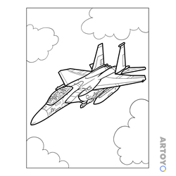 Раскраска «Реактивный самолет Boeing F-15» из категории Истребители