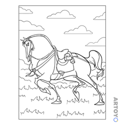 Раскраска Лошадь Мулан