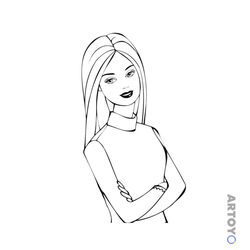 Barbie расстроена — раскраска для распечатки