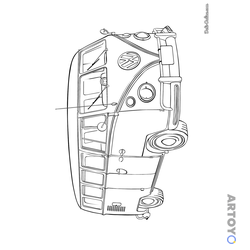 Раскраска Автобус Фольксваген