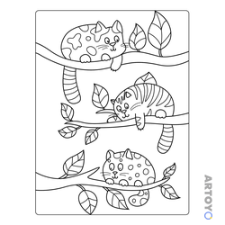 Смешные коты — раскраска для распечатки