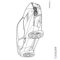 Раскраска Концепт-кар БМВ i8, чёрно-белый контур