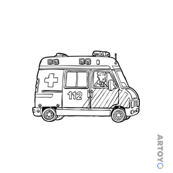 Раскраска Экстренная помощь 112 — А4