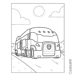 Раскраска Автобус из мультфильма Щенячий патруль — А4