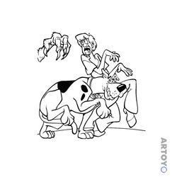 Раскраска Скуби-Ду и Шэгги крадутся — А4