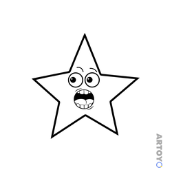 Звезда с открытым ртом — раскраска для распечатки