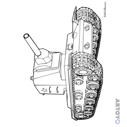 Танк КВ-2 — раскраска для распечатки