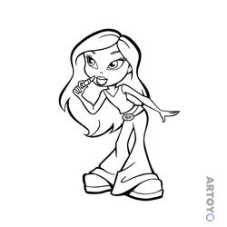 Раскраска Bratz красит губки