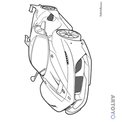 Раскраска Феррари FXX K, чёрно-белый контур