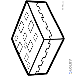 Раскраска Пирог Minecraft, чёрно-белый контур