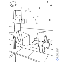 Раскраска «Зомби Minecraft» из категории Майнкрафты
