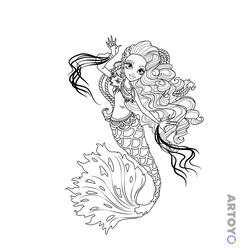 Сирена Фон Бу (Sirena Von Boo) — раскраска для распечатки