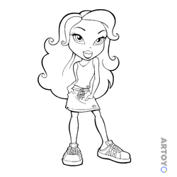 Раскраска «Bratz в юбке и кедах» из категории Братц