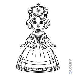 Раскраска Милая царевна — А4