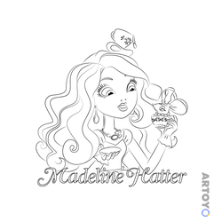 Раскраска «Мэдлин Хэттер - дочь Безумного шляпника» из категории Ever After High