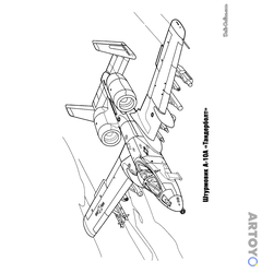 Раскраска Американский штурмовик A-10 «Тандерболт» — А4