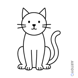 Раскраска Схематический кот