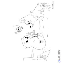 Раскраска Умка, Ильма и Пычик — А4