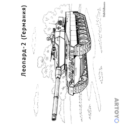 Танки: раскраска Танк Леопард-2