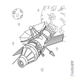 Раскраска Межпланетная станция «Венера-1» — А4
