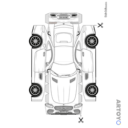 Мерседес AMG игрушка из бумаги — раскраска для распечатки