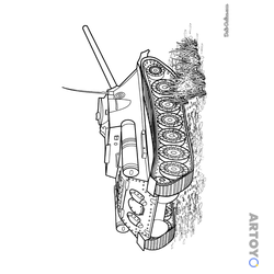 Раскраска Советская самоходная артиллерийская установка СУ-100 — А4