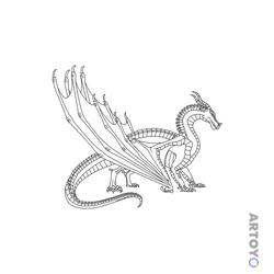 Раскраска Чёрный дракон — А4
