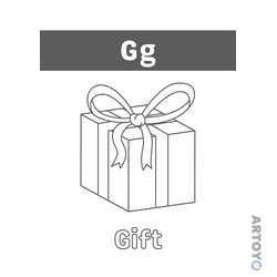 Раскраска Буква G — А4