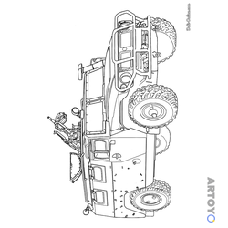 Раскраска Бронеавтомобиль ГАЗ-233034 Тигр (Россия) — А4