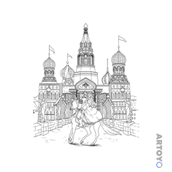 Раскраска «Филипп везёт Клару в замок» из категории Щелкунчики и четыре королевства