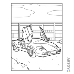 Раскраска Винтажный Ламборгини Gallardo — А4
