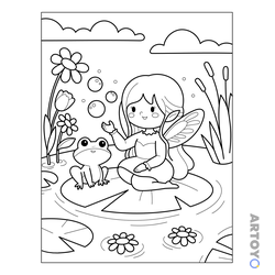 Раскраска Фея воды — А4