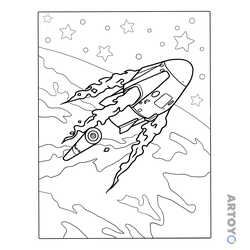 Раскраска Дракон - космический корабль SpaceX