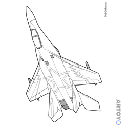 Российский истребитель МиГ-35 — раскраска для распечатки