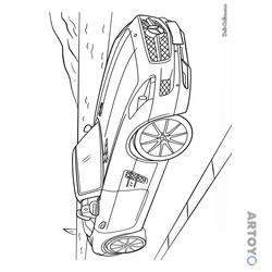 Машины Мерседес: раскраска Спортивный Мерседес кабриолет SLS AMG