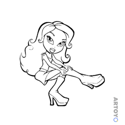 Братц: раскраска У Bratz новые ботфорты