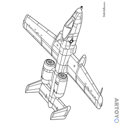 Американский штурмовик A-10 Тандерболт II — раскраска для распечатки