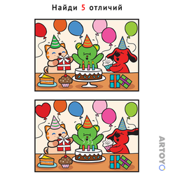 Найди 5 отличий — картинки для печати