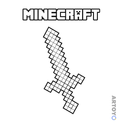 Раскраска «Меч Minecraft» из категории Майнкрафты