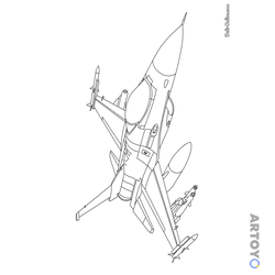 Раскраска Военный самолёт