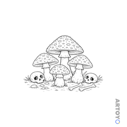 Поганки — раскраска для распечатки
